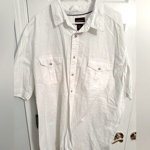 White Button-Up Men's Shirt
